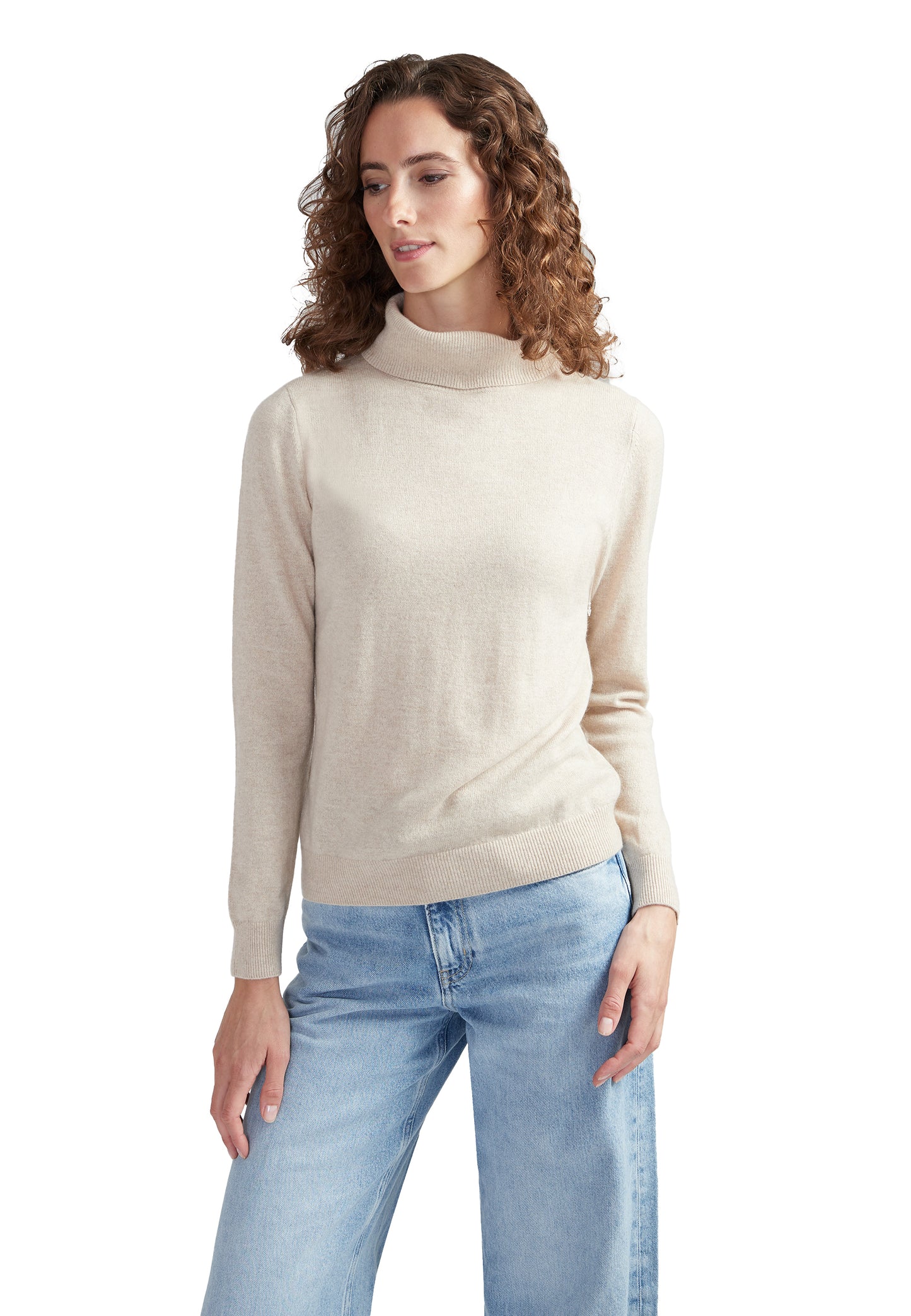 Style Republic 100% Pure Cashmere Slim Fit Turtleneck Women's Sweater