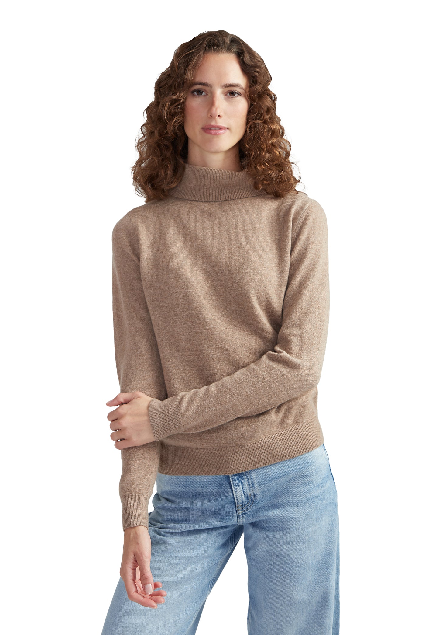 Style Republic 100% Pure Cashmere Slim Fit Turtleneck Women's Sweater