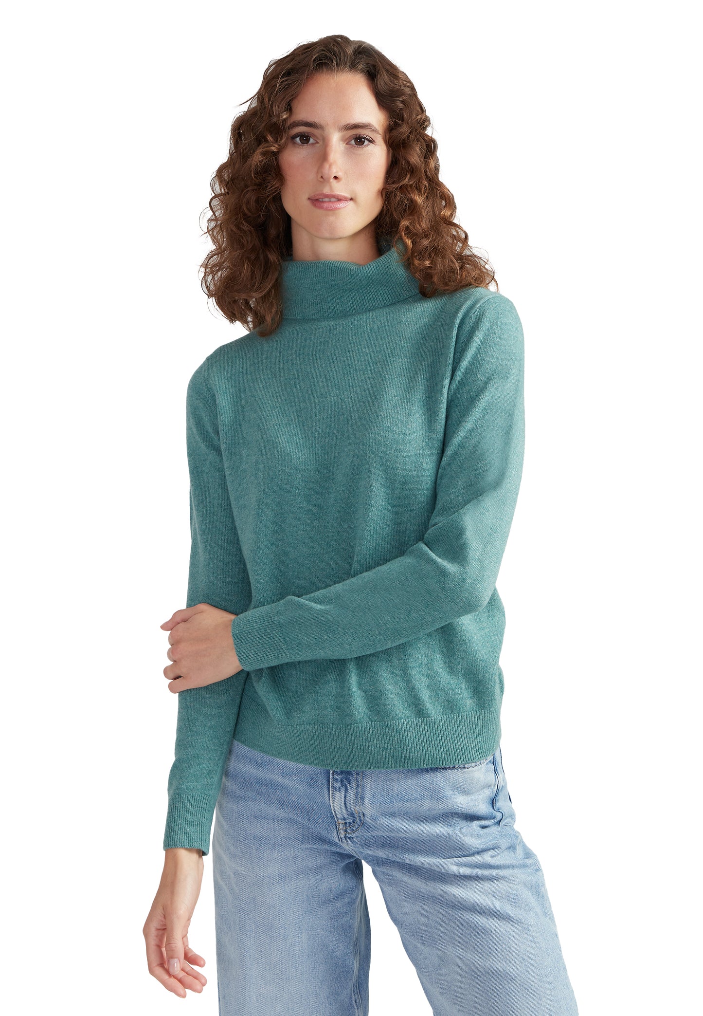 Style Republic 100% Pure Cashmere Slim Fit Turtleneck Women's Sweater