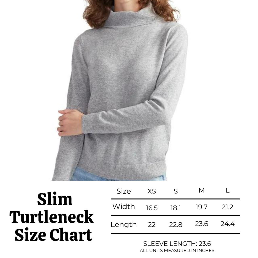 Style Republic 100% Pure Cashmere Slim Fit Turtleneck Women's Sweater