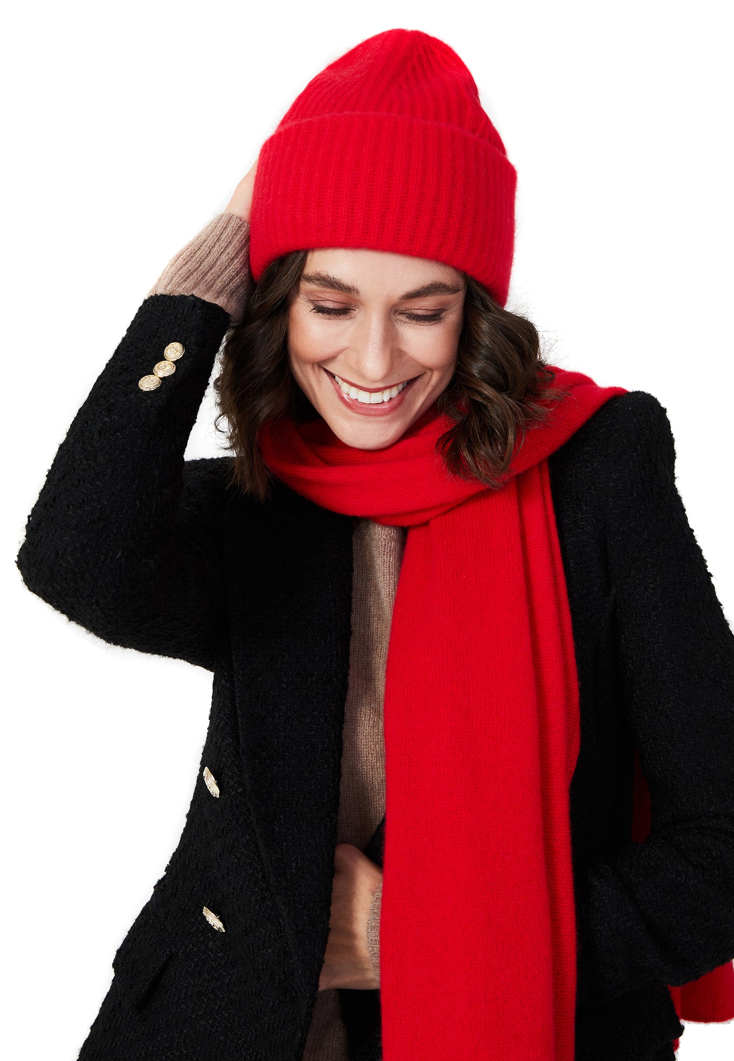 Style Republic 100% Pure Cashmere Chunky Knit Women's Beanie