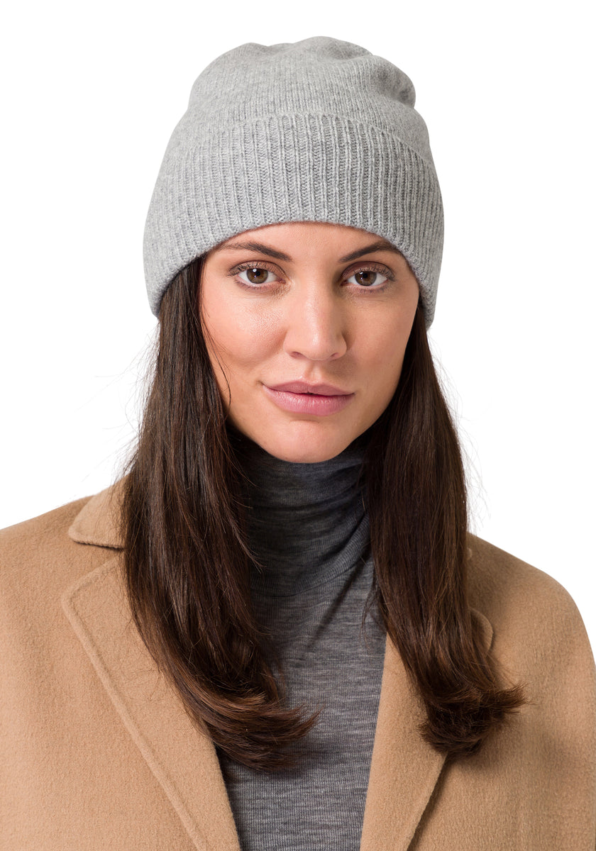 Style Women's Ribbed BeanieStyle Republic Women's Ribbed Beanie, Cashmere Wool, Soft & Stretchy with Ribbed Edge, Warm Hat for Winter