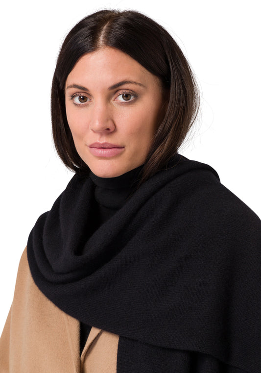 Women's Premium Cashmere knitted scarf black
