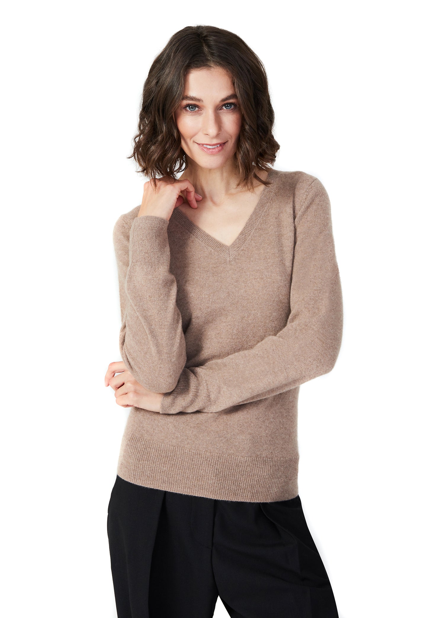 Style Republic 100% Pure Cashmere V-Neck Women's Sweater