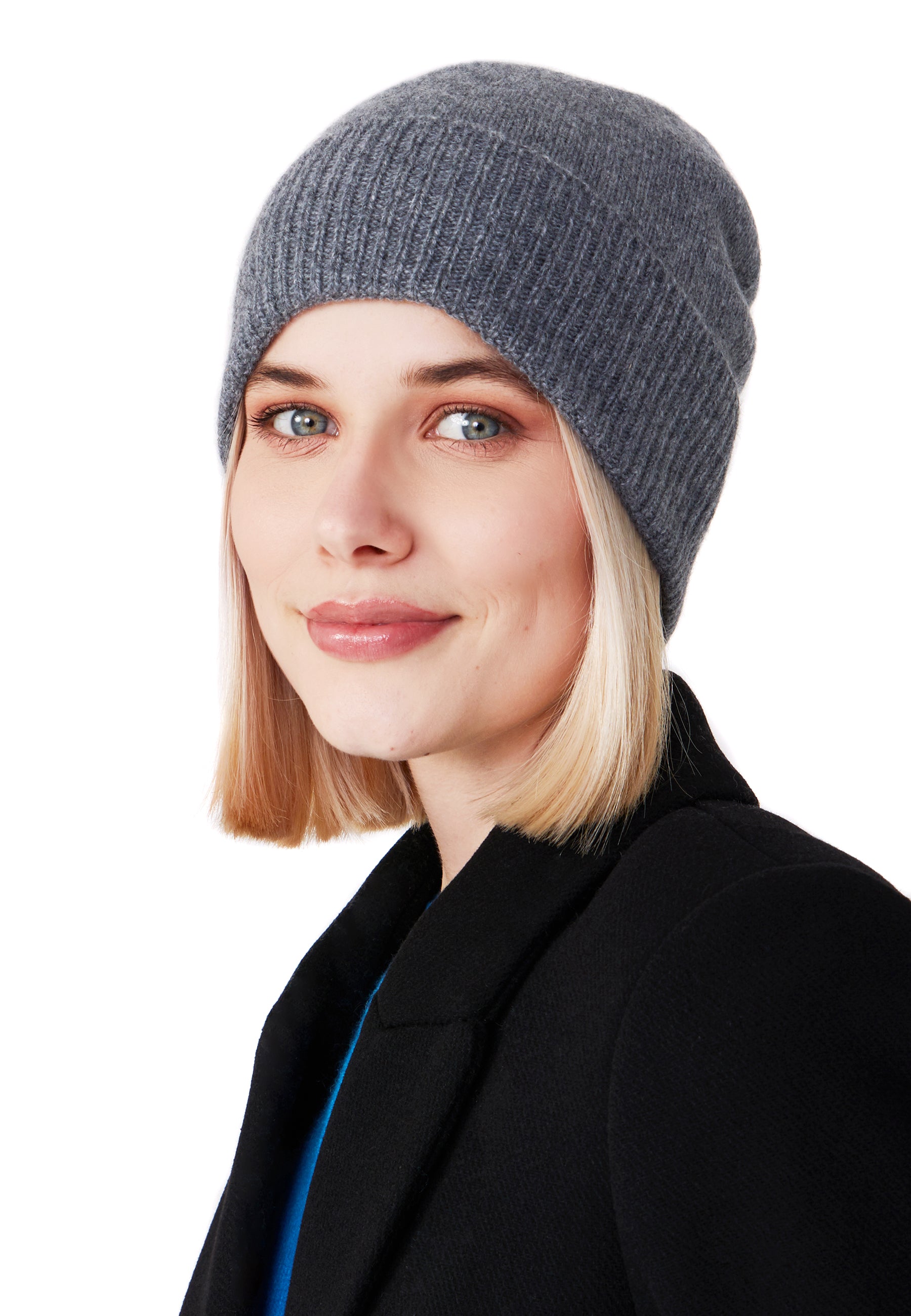 Style Republic 100% Pure Cashmere Women’s Ribbed Cuff Beanie