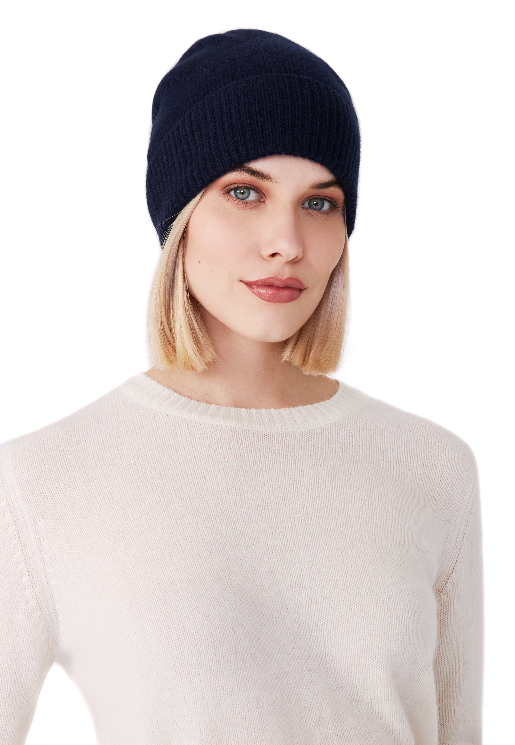 Style Republic 100% Pure Cashmere Women’s Ribbed Cuff Beanie