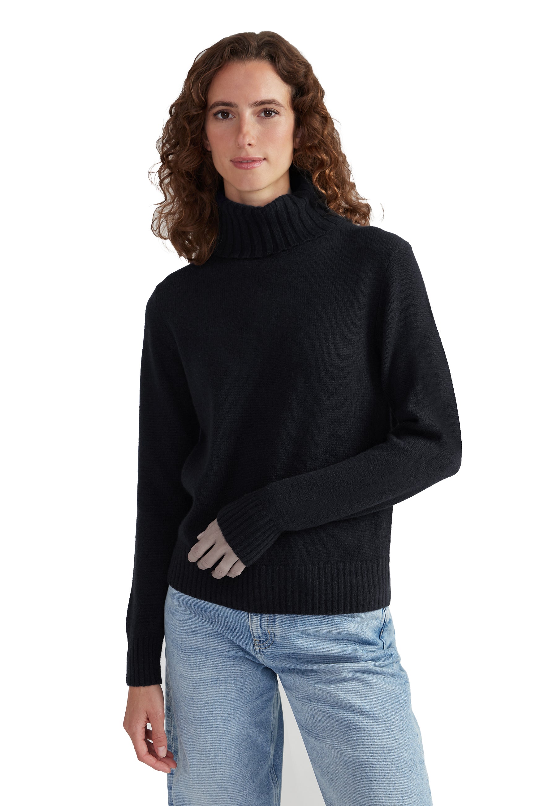 Style Republic 100% Pure Cashmere Regular Fit Turtleneck Women's Sweater