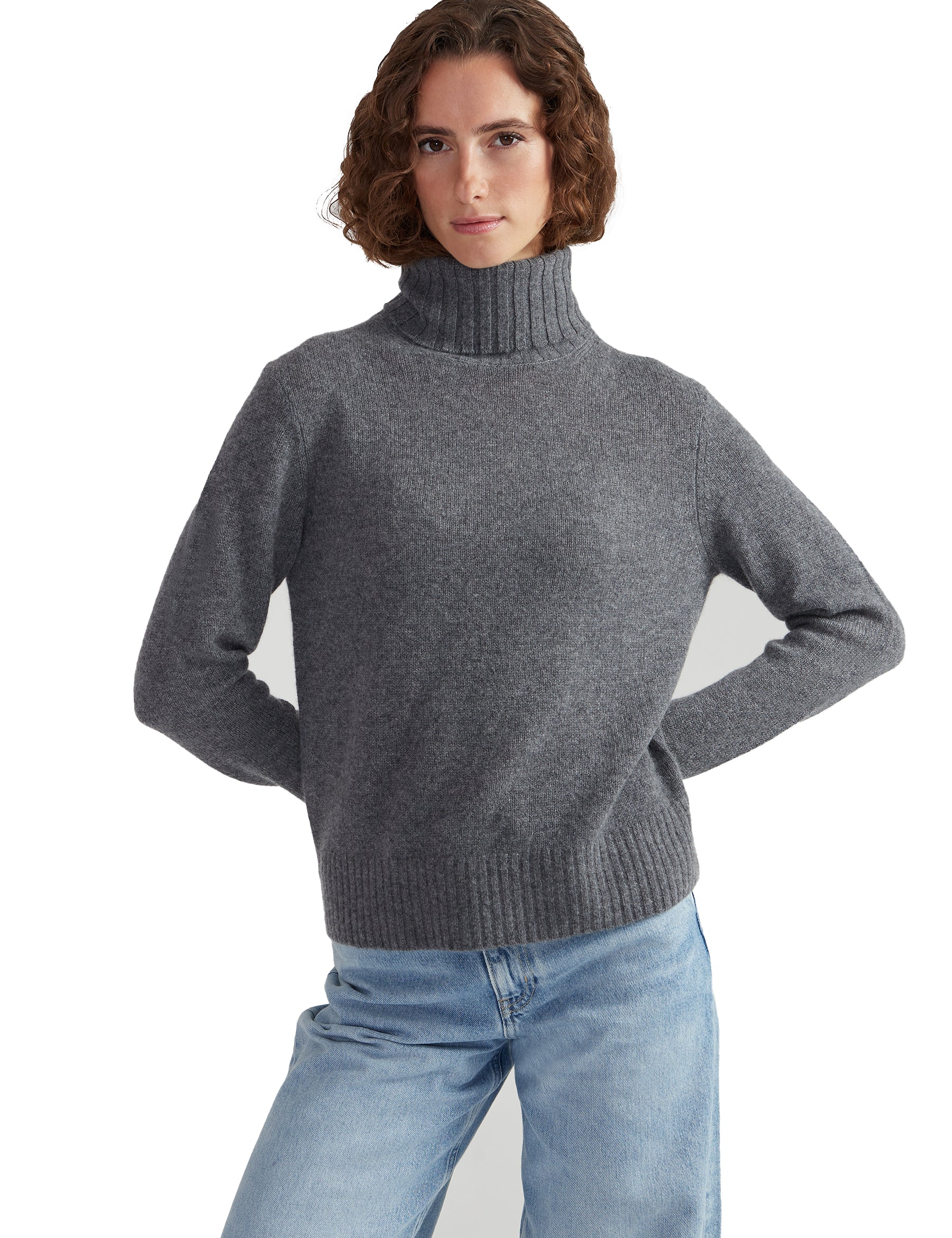 Style Republic 100% Pure Cashmere Regular Fit Turtleneck Women's Sweater