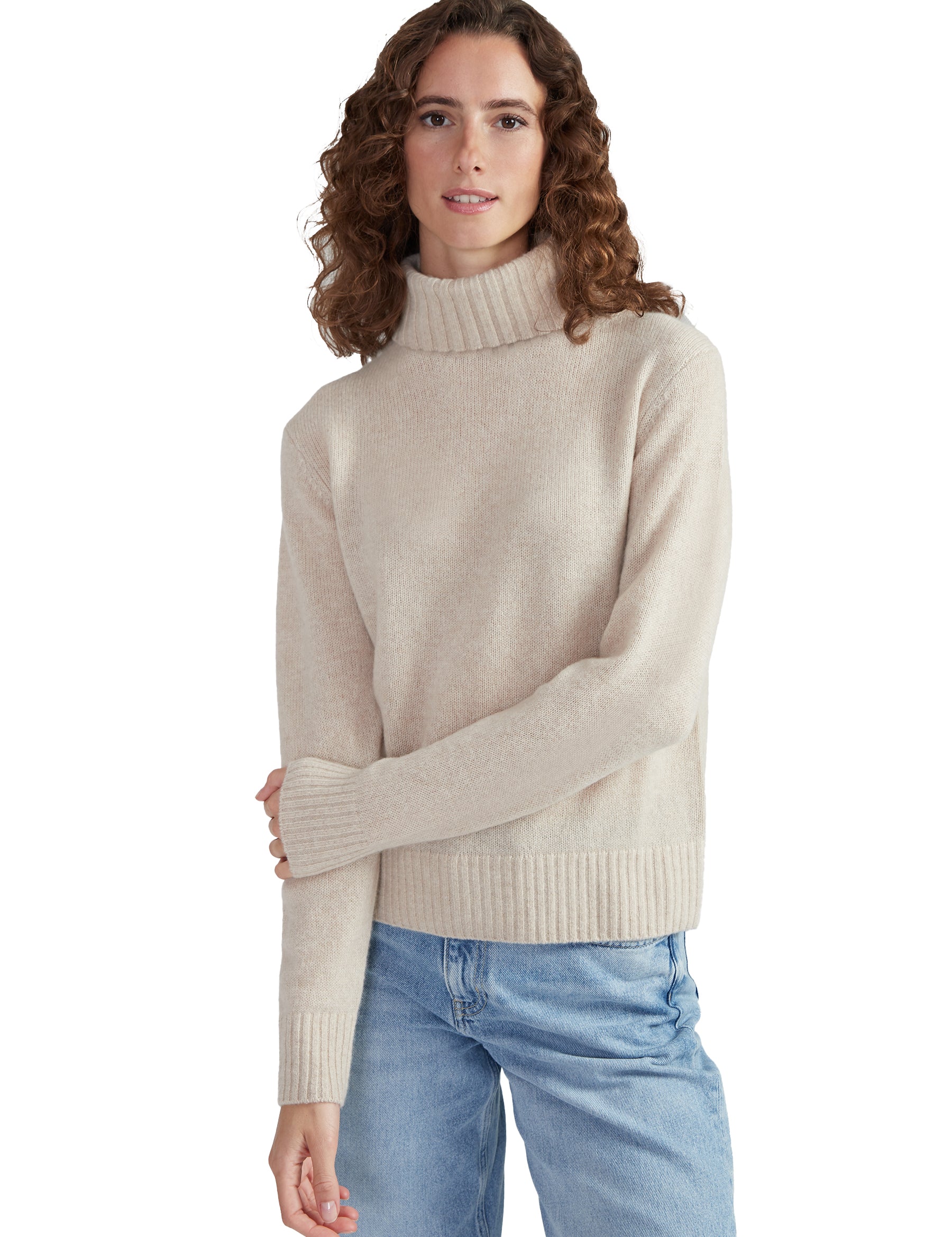 Style Republic 100% Pure Cashmere Regular Fit Turtleneck Women's Sweater