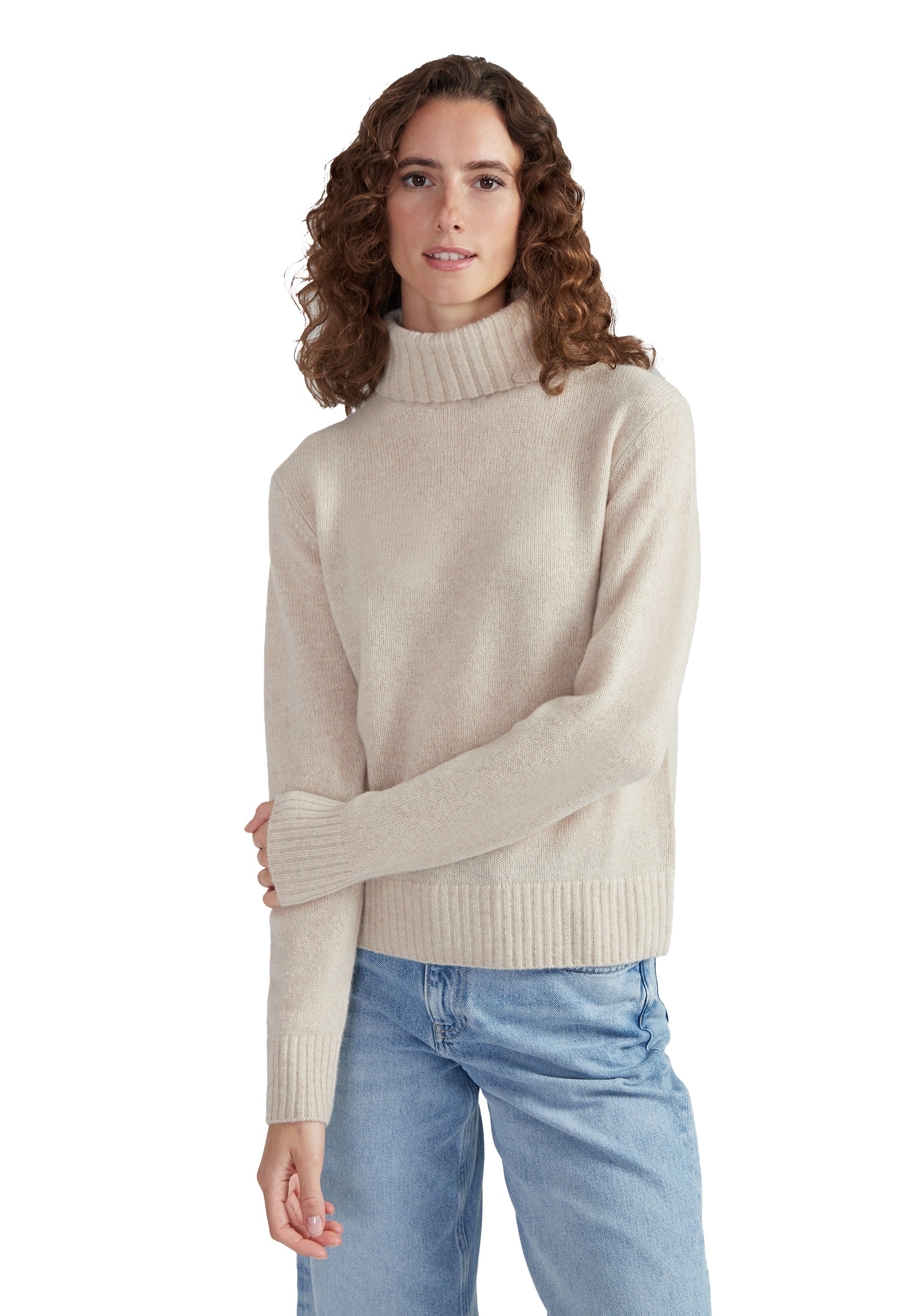 Style Republic 100% Pure Cashmere Regular Fit Turtleneck Women's Sweater