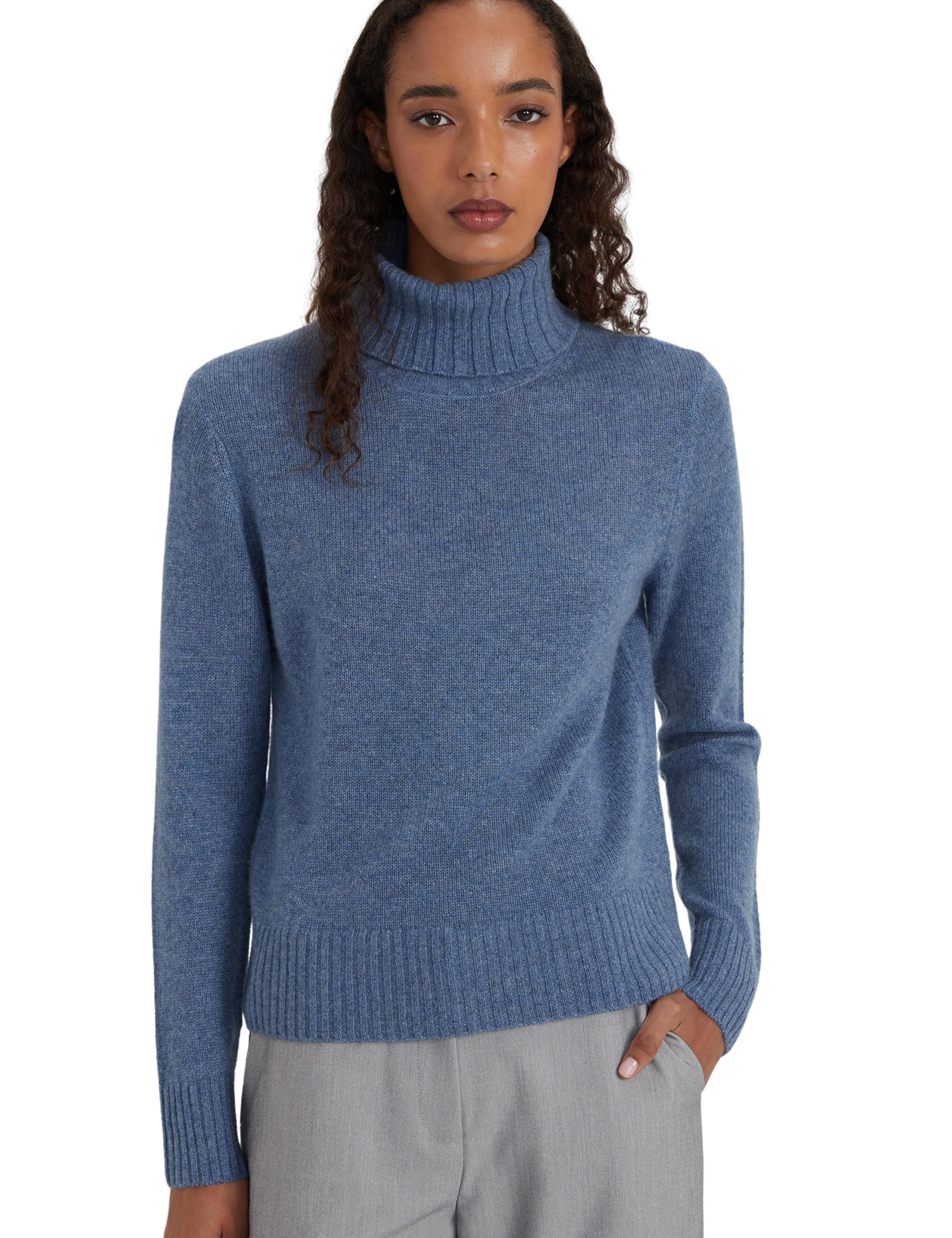 Style Republic 100% Pure Cashmere Regular Fit Turtleneck Women's Sweater