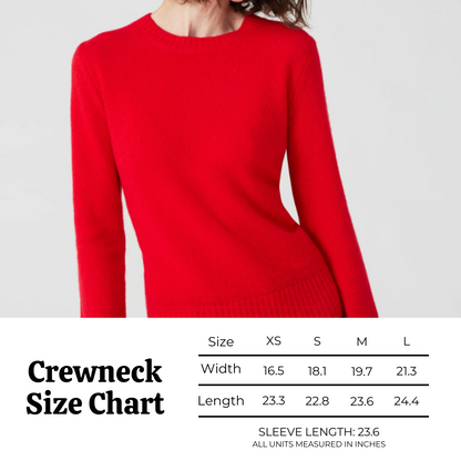 Red crew neck sweater women's on sale