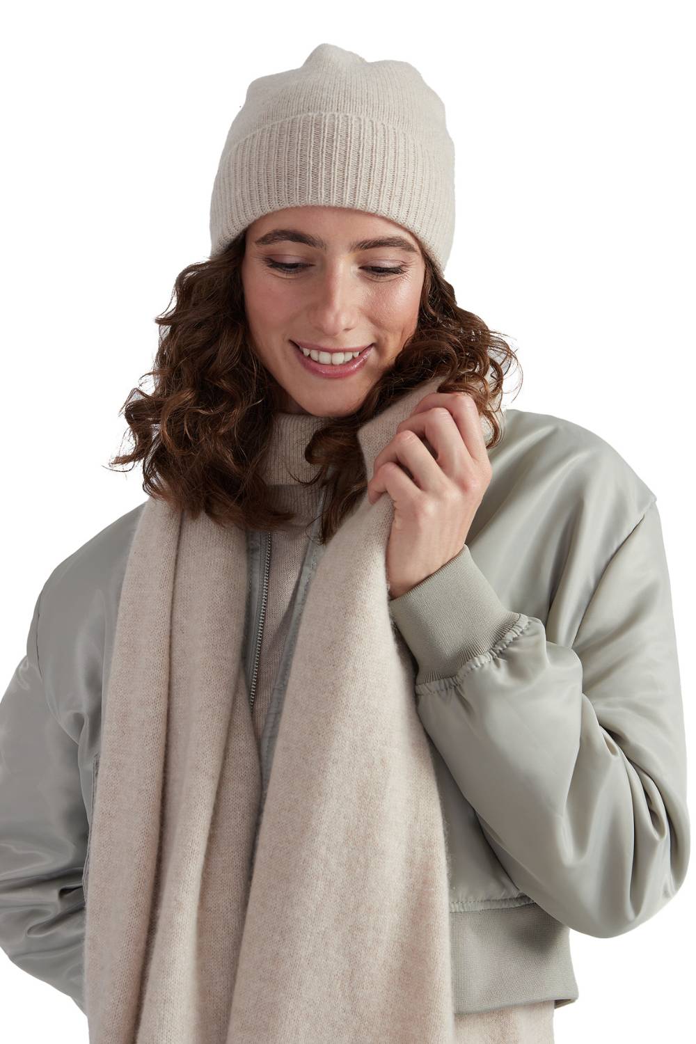 Style Republic 100% Pure Cashmere Women’s Ribbed Cuff Beanie