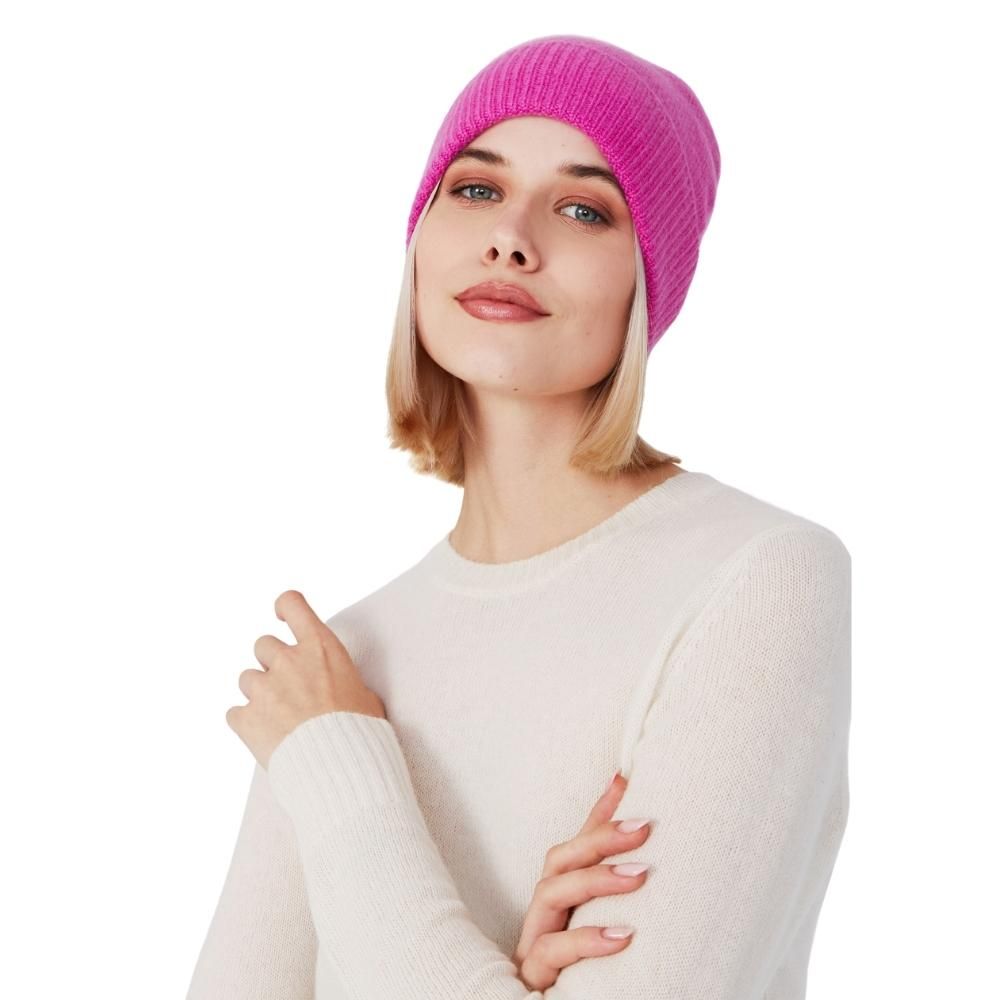 Style Republic 100% Pure Cashmere Women’s Ribbed Cuff Beanie