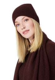 Style Republic Women’s 100% Pure Cashmere Fully Ribbed Beanie