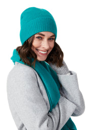 Style Republic 100% Pure Cashmere Women’s Ribbed Cuff Beanie