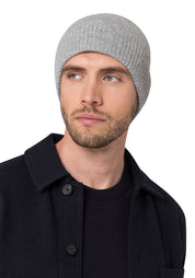 Style Republic Men’s 100% Pure Cashmere Ribbed Edge Beanie
