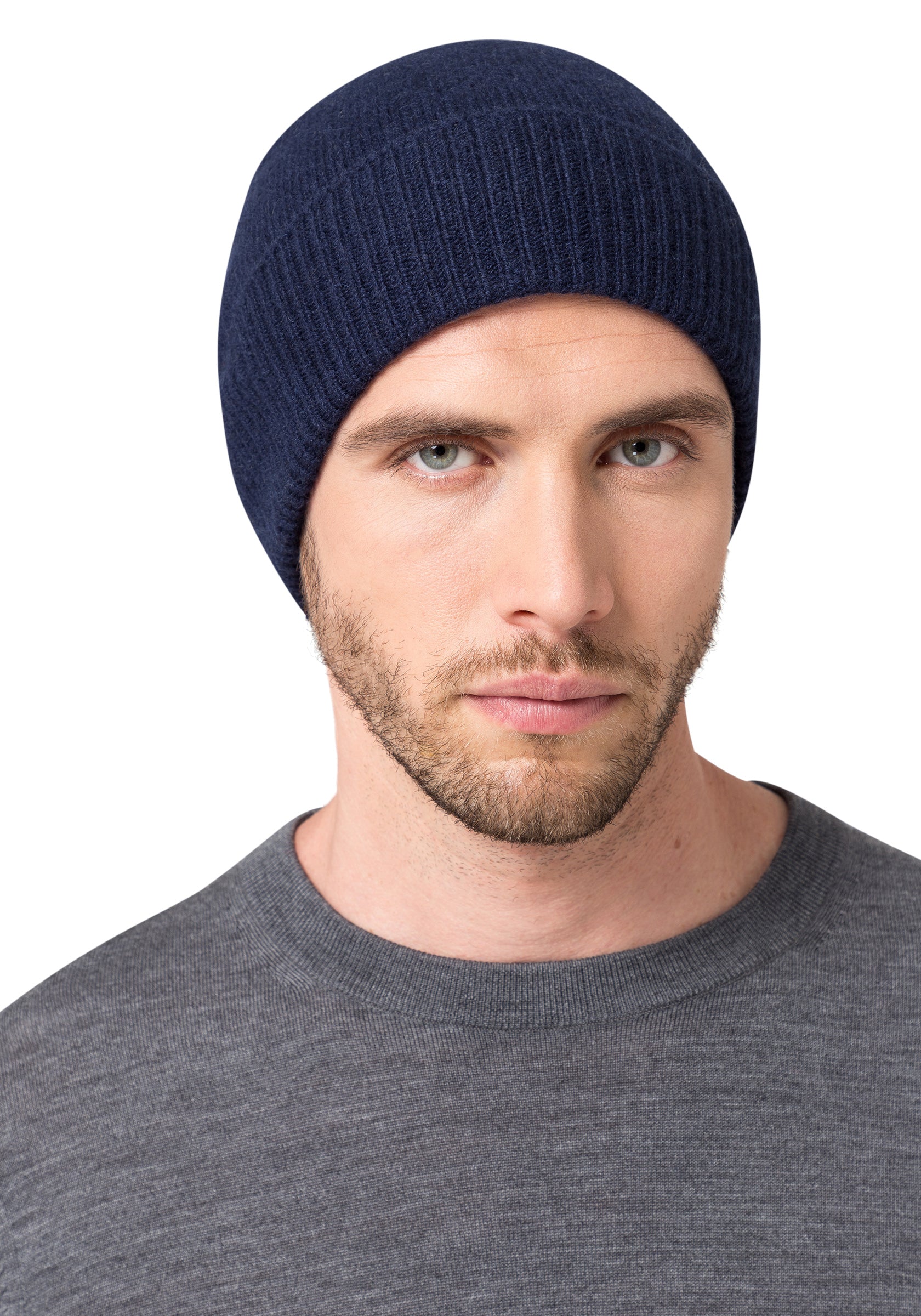 Style Republic Men’s 100% Pure Cashmere Ribbed Edge Beanie