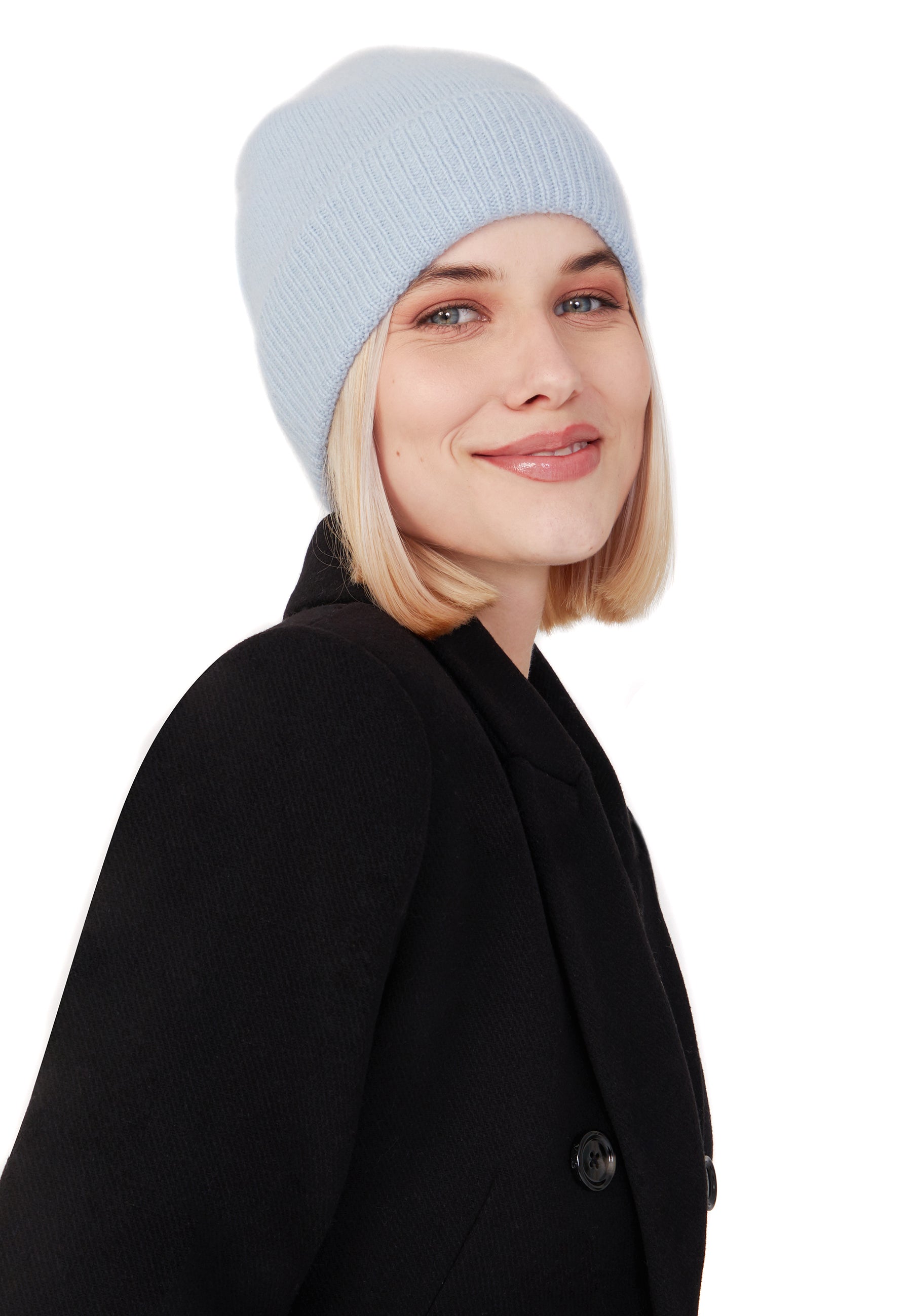 Style Republic 100% Pure Cashmere Women’s Ribbed Cuff Beanie