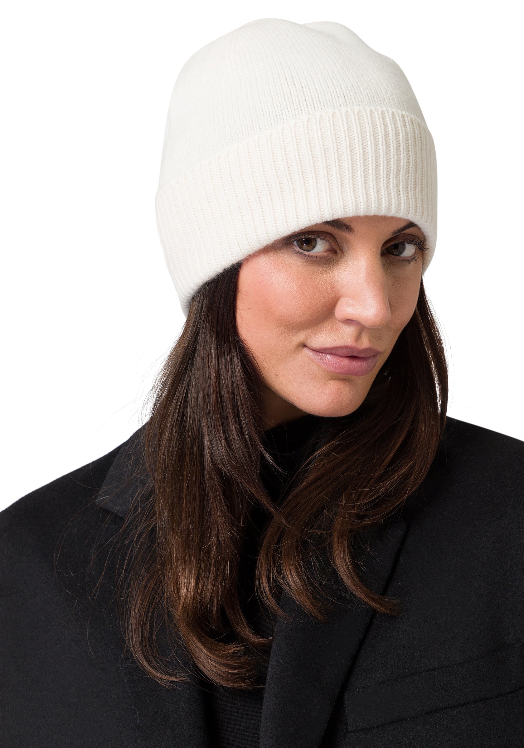 Style Republic 100% Pure Cashmere Women’s Ribbed Cuff Beanie