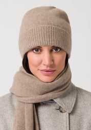 Style Republic 100% Pure Cashmere Women’s Ribbed Cuff Beanie