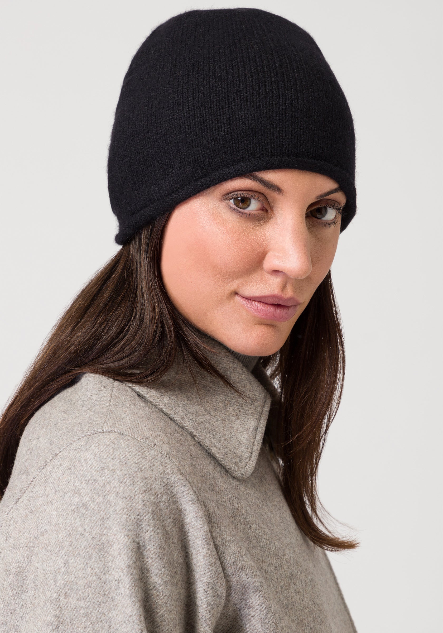 Style Republic Women's Rolled Edge Beanie - Premium Cashmere