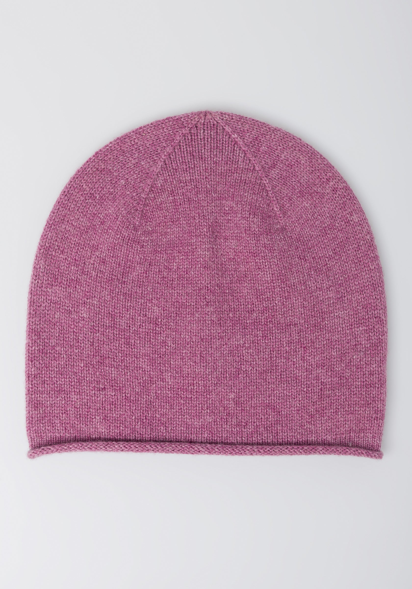 premium cashmere rolled edge women's beanie dull rose