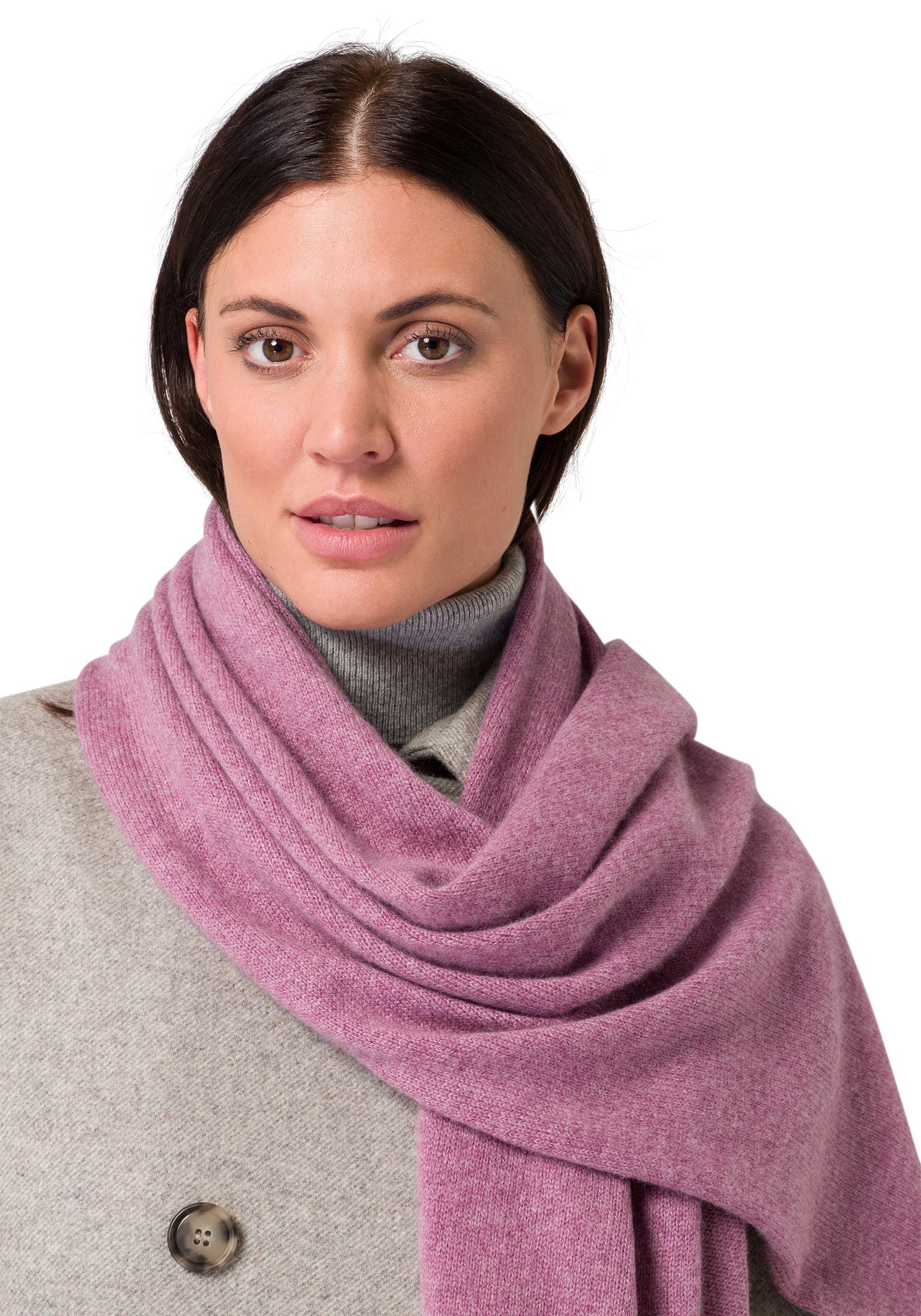 Women's Premium Cashmere knitted scarf dull rose