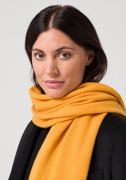 Women's Premium Cashmere knitted scarf mustard