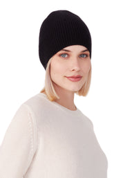 Style Republic Women’s 100% Pure Cashmere Fully Ribbed Beanie