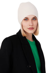 Style Republic Women’s 100% Pure Cashmere Fully Ribbed Beanie