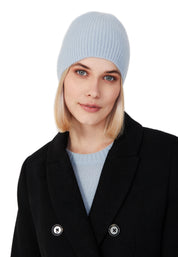 Style Republic Women’s 100% Pure Cashmere Fully Ribbed Beanie