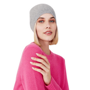 Style Republic Women’s 100% Pure Cashmere Fully Ribbed Beanie