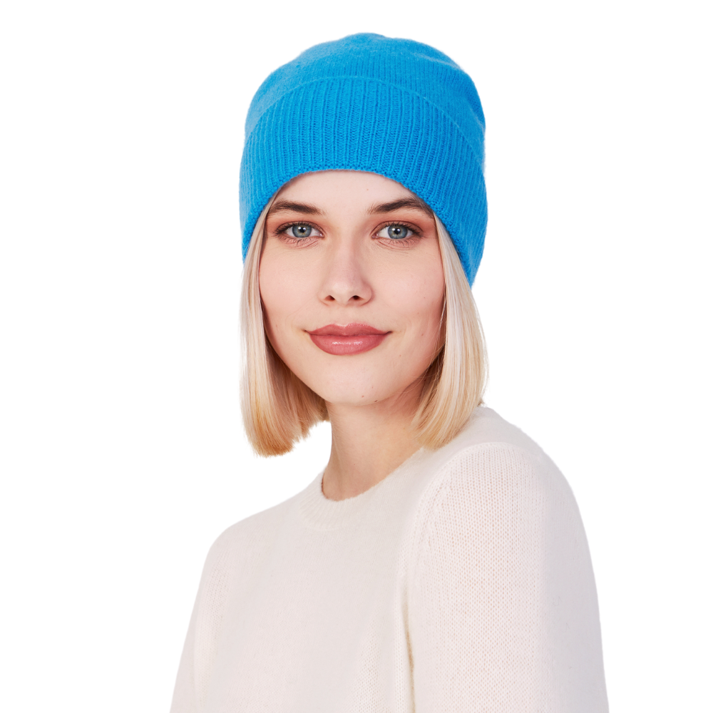 Style Republic 100% Pure Cashmere Women’s Ribbed Cuff Beanie