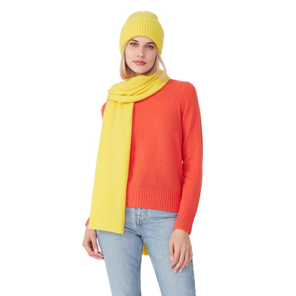 Royal Blue Cashmere Knit Scarf Pure Cashmere Scarf Autograph